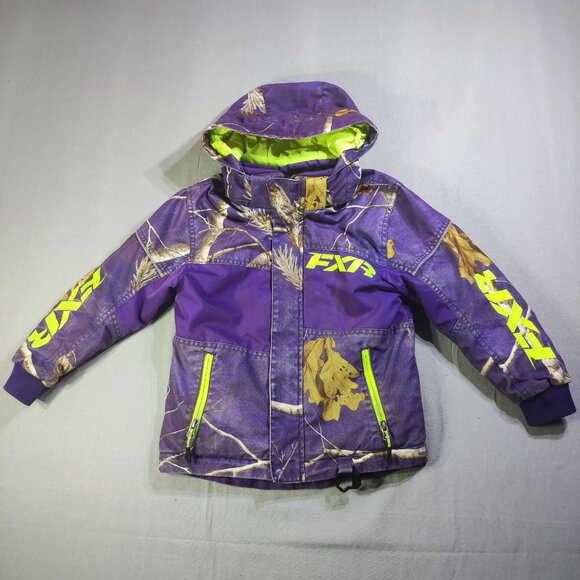 FXR Outdoor Child Squadron Jacket size 6 purple with outdoor design - Picture 1 of 13